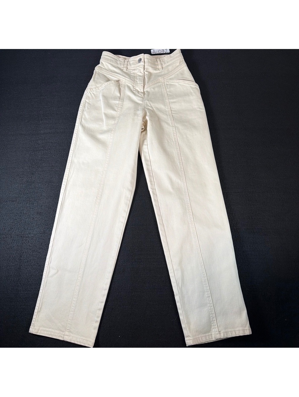 Wilfred Free Aritzia Women 00 Cream High Rise Wide Leg Jeans Carpenter Pants